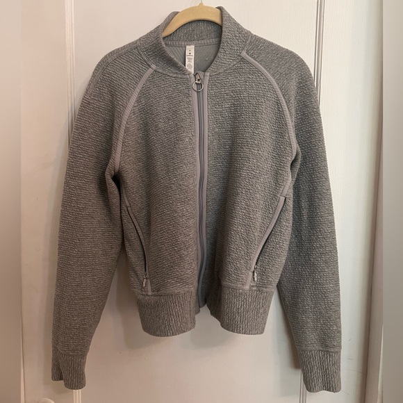 lululemon athletica Jackets & Blazers - Lululemon | grey ribbed bomber jacket